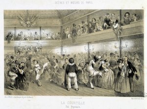 La Courtille: folkeball - 1800-tallet av Unknown artist