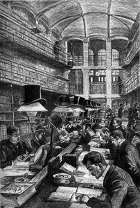Cujas-biblioteket ved Paris Law School, gravering i avisen ""La jeunesse"" av Unknown artist