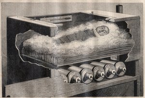 Kunstig morskap: en inkubator av barn - Gravering i "La Science francaise"" av Unknown artist