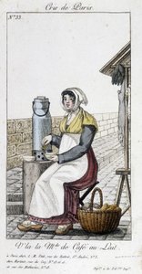 Melkekaffehandleren - i "" Cris de Paris"" av Unknown artist