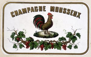 Etikett "" Champagne Sparkling"". s.d.. av Unknown artist