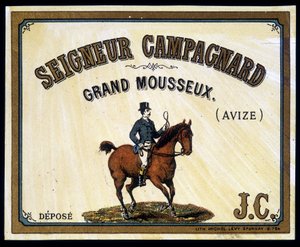 Label of “” Lord Campagnard - Great sparkling”” (Avize), sd. 19th century. av Unknown artist