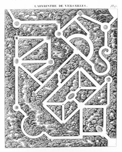 Labyrinth of Versailles etter "" Essay om hagers sammensetning og utsmykning"" av Mr. Boitard. Paris 1823. av Unknown artist