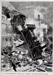 Ulykken ved Gare Montparnasse i Paris - i "" Le Petite Journal" av Unknown artist