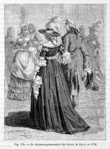 Ladies of Paris lynavlederhatt 1778 - gravering av Unknown artist