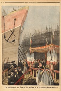 Lansering av seilbåten «President Felix Faure», 3. februar, i Le Havre, sponset av Lucie Faure, datteren til statsoverhodet og Louis Brindeau, ordfører i Le Havre; det er den første av en serie med 4-matte seilbåter som ble bygget i Le Havre fra 1896 av Unknown artist