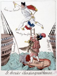 Den siste streken til en stor mann: karikatur av Napoleon og general Bertrand - i "" Napoleon 1er, karikaturer, dummysamling", Paris av Unknown artist