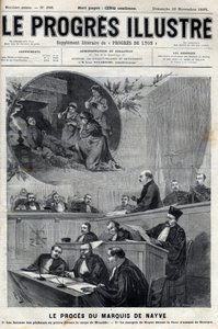 Le proces du marquis de Nayve aux assizes de Bourges in 1895 - Engraving in “Le Progres illustrious”” of 1895 av Unknown artist
