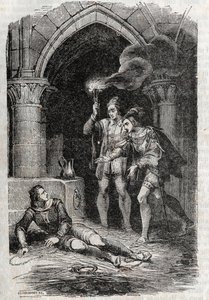 Leon (Løven) Delivre Roger (Ruggero, Ruggiero) - Gravering av 1851 fra "" Roland Furieux"" (1500-tallet) av Ludovico Ariosto, kjent som Ariosta - Utgave oversatt fra italiensk av greven av Tressan og utgitt av Gustave Harvar av Unknown artist