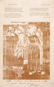 Les Bretonnes (The Breton Women) (treblokktrykk) av Unknown artist