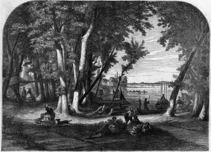 Øya Croissy, i sumé - Gravering i "" Le Journal Illustré"" av Unknown artist
