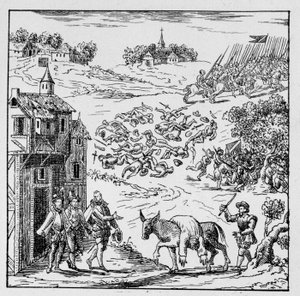 Ludvig I av Bourbon, prins av Conde (Bourbon-Conde) (1530-1569) ble drept i kamp og kroppen hans, satt på en anesse, ble brakt til Jarnac, utsatt for synet av hele hæren og deretter solgt til hertugen av Longueville, svogeren hans som fikk ham til å bære av Unknown artist