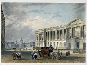 Louvre - Østfasade, på baksiden kuppelen - 1800-tallet av Unknown artist