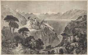 Madonna del Sasso, Sveits - Vår Frue av Sassos kloster - nær Locarno ved Lago Maggiore - Kantonen Ticino i Sveits - 1861 av Unknown artist