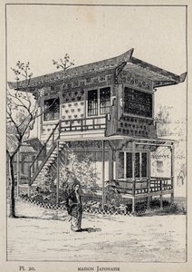 Maison Japonais (Japanese house) - engraving of 1889 in “Histoire de habitation humaine à l