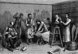 Lage voksfigurer på Musee Grevin, i Paris. Gravering i "" Nature: gjennomgang av vitenskapene og deres anvendelser til kunst og industri "" av 21. april 1894. av Unknown artist