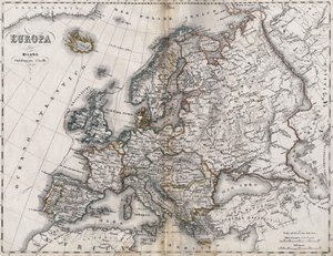 Map of Europe. Second half of the 19th century. Italian Atlas. Stabilimento Civelli. Milan. av Unknown artist