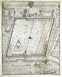 Kart over Milano lazaret under den store pesten i Milano i 1630 (Tegning av Unknown artist