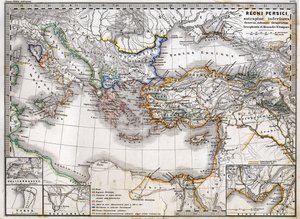 Map of the Persian Empire during the reign of Alexander The Great. Atlas of 1865. av Unknown artist