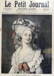 Marie Therese av Savoie Carignan (1749-1792), prinsesse av Lamballe - Forside "" The Petity Journal"" av Unknown artist