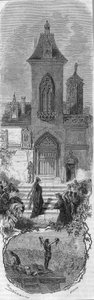 Marie de Burgundy asks for the grace of her ministers. Death of Hugonat and the Sire of Humbercourt on 3 April 1477. Engraving of the 19th century. av Unknown artist