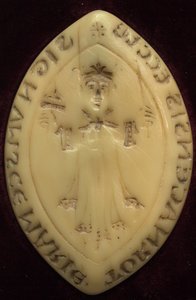 Matrise av seglet til kapittelet i Tournai. Brukt siden 1100-tallet. Med bildet av merovingerkongen Chilpéric (elfenben( av Unknown artist