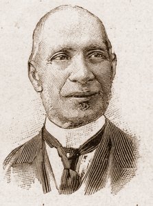 Members of the Academy Francaise in 1895: portrait of Edouard Herve (1835-1899), French journalist and politician. av Unknown artist