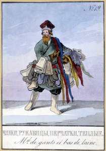 Handler med hansker og ullstrømper på 1800-tallet. av Unknown artist