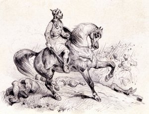 Merovée slår hunerne. av Unknown artist