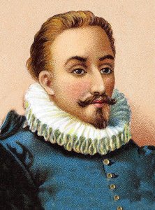 Miguel de Cervantes Saavedra 1547-1616 - Portrett av Miguel de Cervantes (1547-1616), spansk poet og dramatiker av Unknown artist