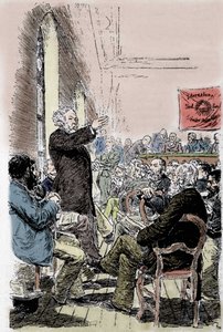 Mikhail Aleksandrovich Bakunin (Bakunin) (1814-1876), russisk anarkist ved Bale-kongressen i Sveits i september 1869. av Unknown artist