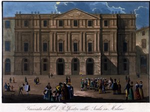 Milano, La Scala, rundt 1810. av Unknown artist