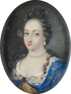 Miniatyr av dronning Ulrika Eleonora den eldste av Sverige, ca. 1680 (gouache på pergament) av Unknown artist
