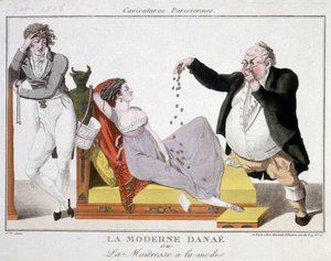 Moderne Danaé eller den fasjonable maiess (prostitusjon) - karikatur av Unknown artist