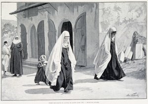 Muslimske kvinner i Bosnia. I Tour du monde 1/1896. av Unknown artist