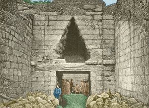 Mykene, porten til løver oppdaget av Schliemann av Unknown artist