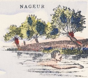 N: svømmer av Unknown artist