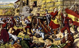 Napoleonskrigene: Beleiringen av Zaragoza (15. juni – 14. august av Unknown artist