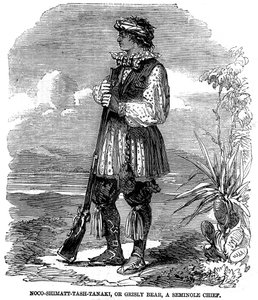 Noo-Shimatt-Tash-Tanaki, eller grusom bjørn, en Seminole-høvding av Unknown artist