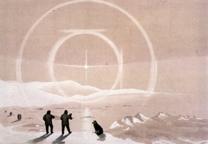 Northern Lights - i "The shores of the polar sea, an Arctic expedition narration", av Dr. Edward Moos, Marcus Nard & Co, London av Unknown artist