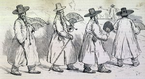 Bemerkelsesverdig for landsbyen Sbin Po (Kree) på en spasertur (slutten av 1800-tallet). av Unknown artist