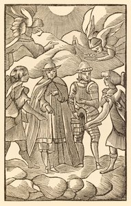 Nå, se nå hvordan de hellige pilegrimer rir, skyer er deres vogner, engler er deres guide fra Pilegrimenes fremgang fra denne verden, til det som skal komme av John Bunyan (1628-1688) Christian en av Unknown