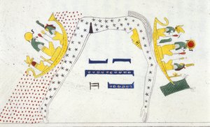 Nut, Egyptian Deity of Heaven and the Barque of the Sun - i "" Monuments of Egypt and Upper Nubia"" av Ippolito Rosellini (Rossellini). av Unknown artist