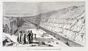 Åpning av grøften til ferskvannskanalen til Suez-kanalen av Unknown artist