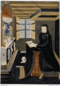 Oratorium til dronning Catherine de Medici (Caterina de Medici) (dronning i bønn) - basert på emalje fra 1500-tallet, Cluny-museet av Unknown artist