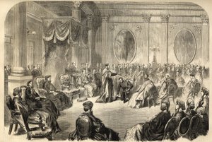 St. Patrick-ordenen - Den mest illustrerte St. Patrick-ordenen - Innsatsen av en ridder i St. Patricks orden i Dublin, Irland i 19. - gravering 1866 av Unknown artist