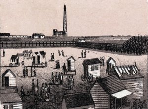 Oostende (Ostende), Belgia: utsikt over de østlige badene og havnen (havn, havn). i "" Verden illustrerer 168 visninger"" Udatert (slutten av 1800-tallet) av Unknown artist