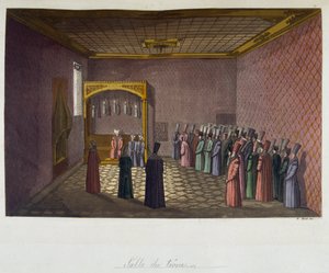 Ottoman Empire: The Throne Hall - i "" Den gamle og moderne drakten"" av Ferrario, ed Milan av Unknown artist
