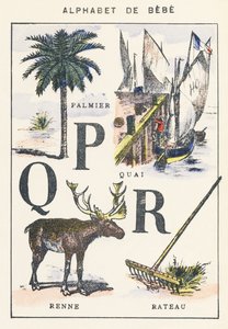 P Q R: palmetre, brygge, reinsdyr, rake av Unknown artist