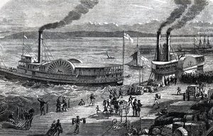Hjuldampere ved Levee av Unknown artist
